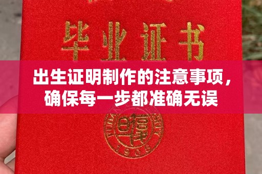 工业园区出生证明制作的注意事项，确保每一步都准确无误
